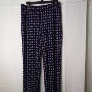 Vince Camuto Pants Women S Pull On Elastic Waist Soft Stretched Pattern Blue